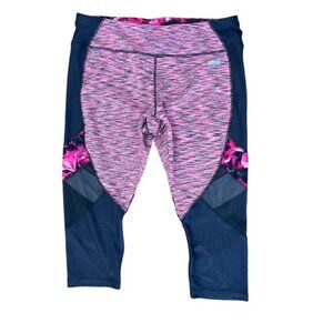 2/$15 Avia Sz L Pink and Black Cropped Leggings